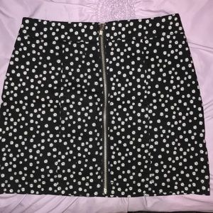 Front Zip Floral Skirt